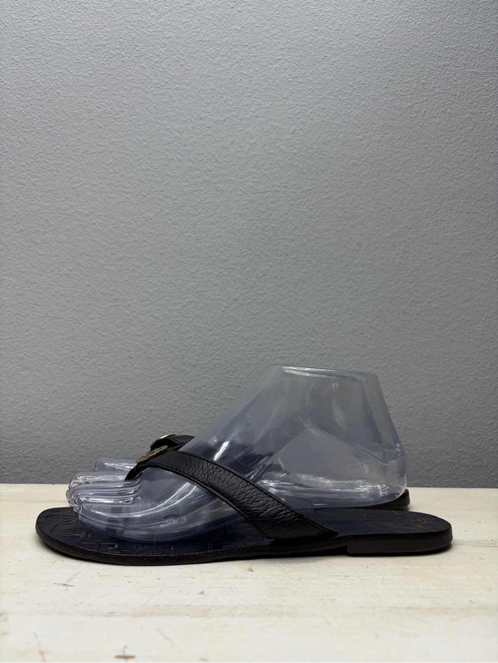 Tory Burch Black Leather Thora Sandals Size 8